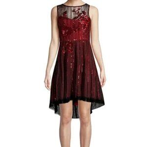 Holiday Dress - Parker Black - Abba Sequin High Low Dress Black Red Size 6